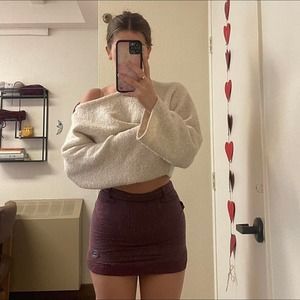 The purple striped mini skirt